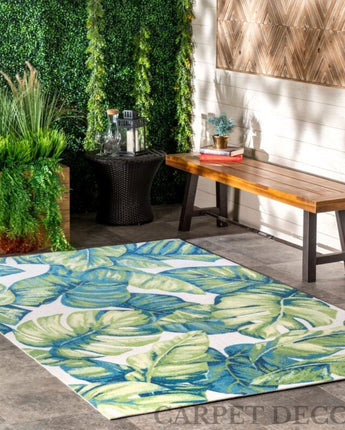 Commer+Floral Green Indoor Outdoor Area Rug