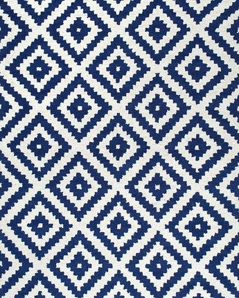 Handwoven Pure Woolen Thick Tufted Carpet (Dark Blue loop/white loop)