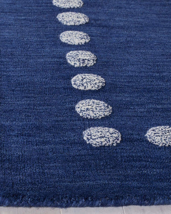 Handwoven Pure Woolen Thick Tufted Carpet (Blue)