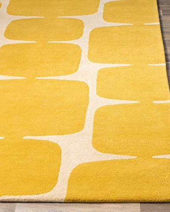 Handwoven Pure Woolen Thick Tufted Carpet (Yellow)