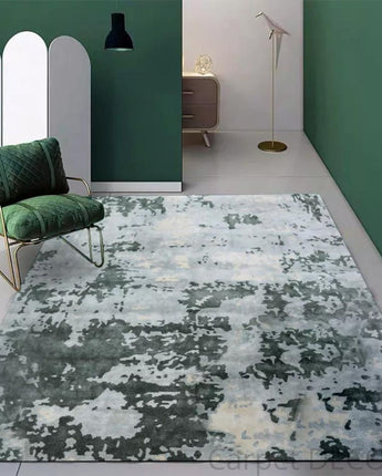 Handmade Green And Grey Living Room Abstract Vintage Carpet