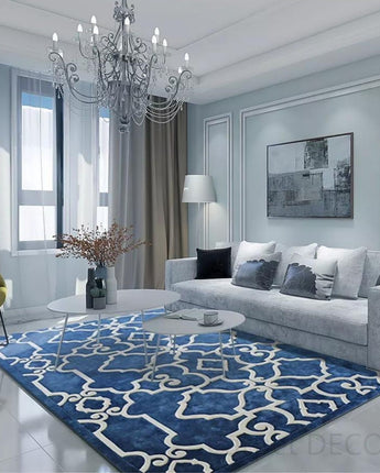 Custom Blue Luxury Carpet